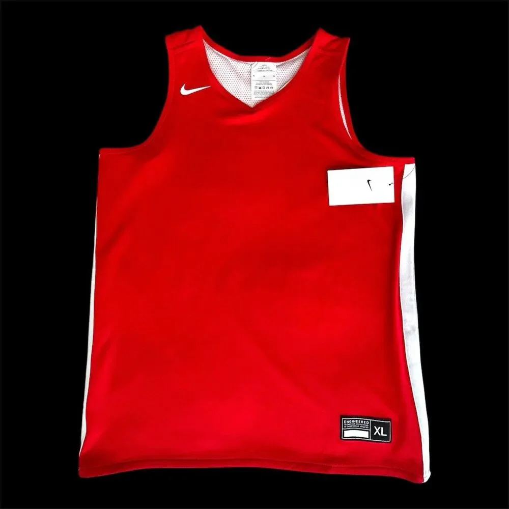 NWT Nike Kids XL Reversible Basketball Jersey Red/White Mesh CQ4370-658